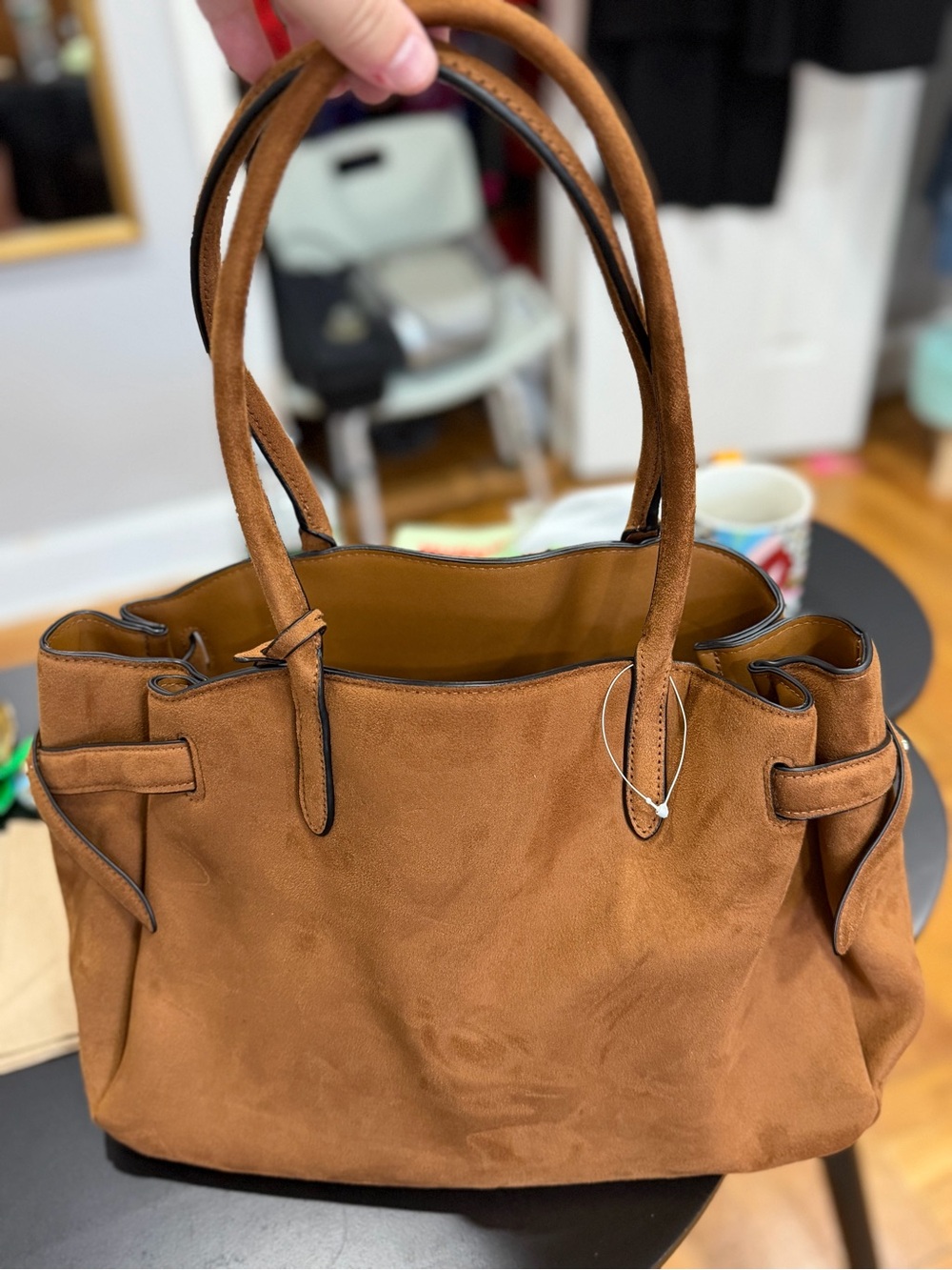 H&M Brown Suede Shoulder Bag